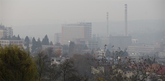 Smog v centru Zlína.