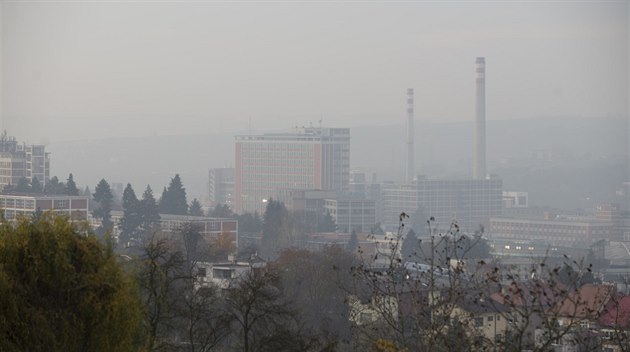 Smog v centru Zlína.