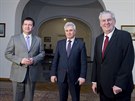 Prezident Milo Zeman (vpravo) pozval na Praský hrad na pracovní obd pedsedy...