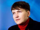 Ukrajinská politika Nadija Savenková na tiskové konferenci v Praze (12. ledna...
