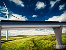 Vizualizace dráhy hyperloop.