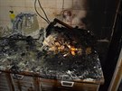 Por zachvtil kuchyni jednoho z byt v Nymburku (16.1.2017).