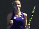 eská tenistka Kristýna Plíková se raduje z postupu do 3. kola Australian Open,