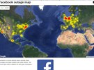 Mapa s hláením problém s pístupem na Facebookové stránky z 13. 1. 2017 kolem...