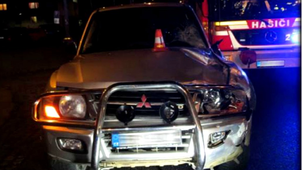 Terénní automobil Mitsubishi Pajero po tragické nehodě v lednu 2016.