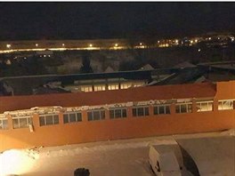 V esk Tebov se propadla stecha sportovn haly (14. ledna 2017)