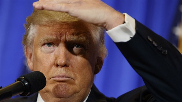 Donald Trump p�i tiskové konferenci v New Yorku (11. ledna 2017)