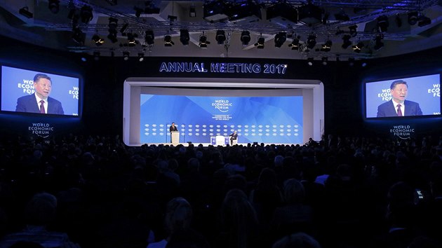 nsk prezident Si in-pching na WEF v Davosu (17. ledna 2017).
