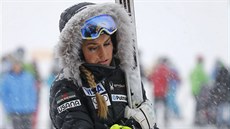 ACH JO. Lindsey Vonnová krátce po oznámení, �e sjezd v Zauchensee byl odlo�en.