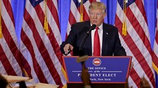 Donald Trump na první tiskové konferenci od zvolení prezidentem USA (11.1.2017)