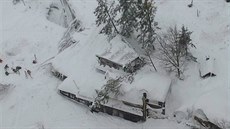 Hotel Rigopiano v italské provinci Pescara, na který spadla lavina (19.1.2017)