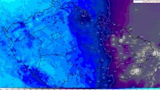 Rozdíl teplot mezi západní a východní ástí eské republiky v pondlí 9. ledna...