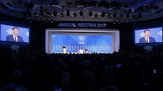 Čínský prezident Si Ťin-pching na WEF v Davosu (17. ledna 2017).