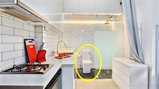 Na velmi malý prostor se poda�ilo dostat také sprchový kout, který odd�luje...