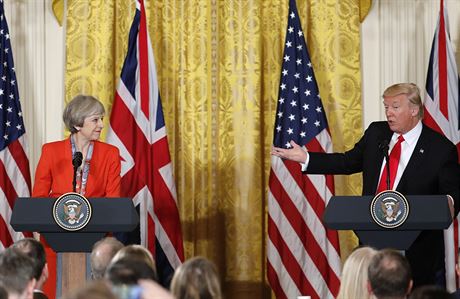 Americký prezident Donald Trump se setkal s britskou premiérkou Theresou...