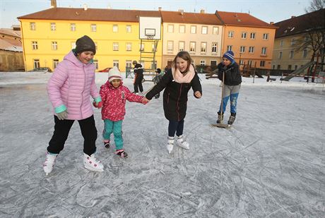 Bruslení na dtském hiti v Terezín.