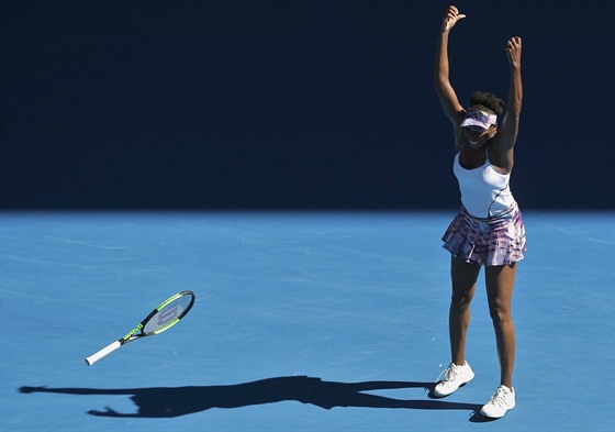 JSEM TAM. Venus Williamsová slaví postup do finále Australian Open.