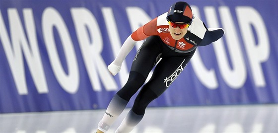 Martina Sáblíková v závodě na 1500 metrů v Berlíně.