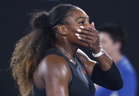 Serena Williamsová se raduje po finále Australian Open.
