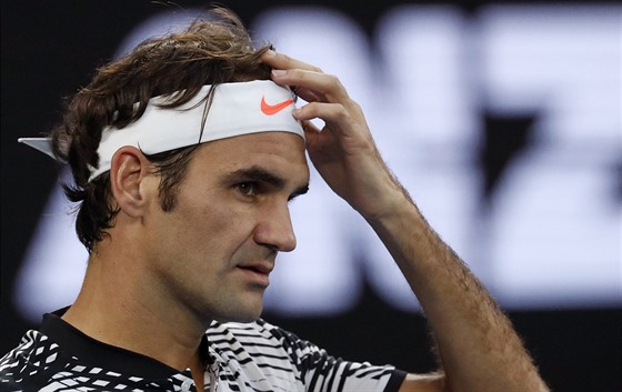 Roger Federer během finále Australian Open