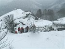 Hotel zavalený lavinou u italské vesnice Farindola (19. ledna 2017)