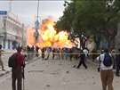 Kamera zachytila výbuch v somálské metropoli Mogadio