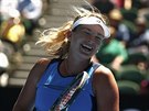 Coco Vandewegheová je velmi spokojená, uspla ve tvrtfinále Australian Open.
