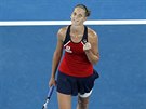 eská tenistka Karolína Plíková slaví postup do tvrtfinále Australian Open.