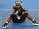 Americká tenistka Serena Wiliamsová se krátce po mebolu ve finále Australian...