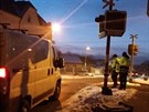 elezniní pejezd ve Vejprnicích na Plzesku, kde po sráce osobního auta s...