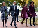 Obamovi se svými dcerami Maliou a Sashou