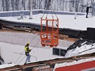 Sportovní hala v eské Tebové patí v pítích dnech jeábníkm, policejním...