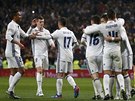 Fotbalisté Realu Madrid po prvním gólu v domácím zápase se San Sebastianem.