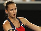 eská tenistka Karolína Plíková v zápase 3. kola Australian Open s Jelenou...