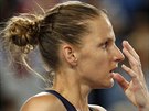eská tenistka Karolína Plíková v zápase 3. kola Australian Open s Jelenou...
