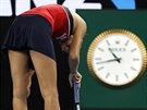 Karolína Plíková v duelu 3. kola Australian Open s Jelenou Ostapenkovou z...