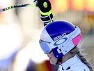 Americká lyaka Lindsey Vonnová v cíli superobího slalomu v Ga-Pa.
