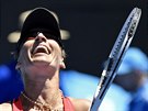 Mirjana Luiová-Baroniová se raduje z postupu do semifinále Australian Open.