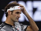 Roger Federer bhem finále Australian Open