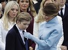 Barron Trump a jeho matka Melania na inauguraci 45. prezidenta USA Donalda...