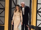 Donald Trump a jeho manelka Melania na slavnostní veei ped inaugurací na...