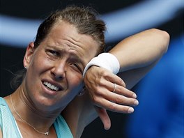 Barbora Strcov elila na Australian Open derm Sereny Williamsov marn.