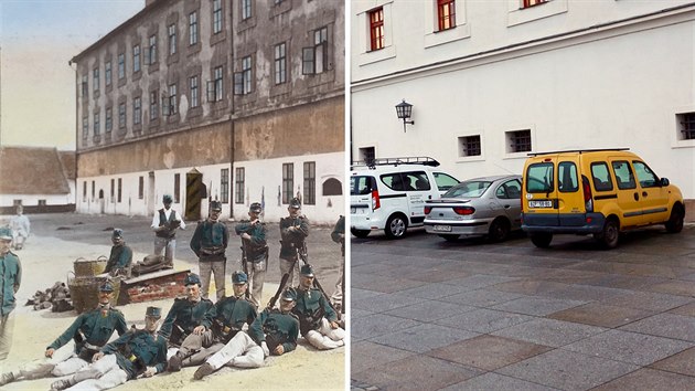 Brnnský pilberk v roce 1911 a dnes.