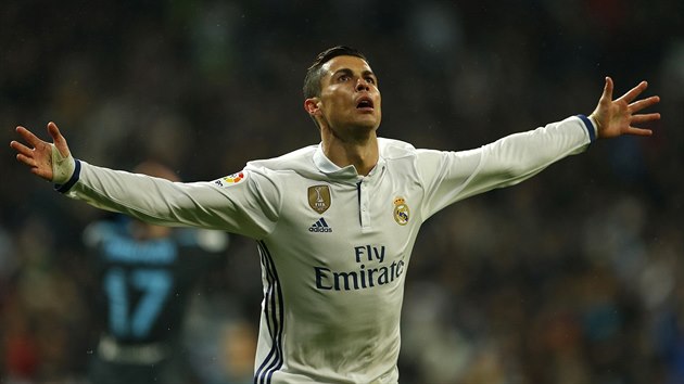 Cristiano Ronaldo z Realu Madrid slav vstelen gl do st San Sebastianu.