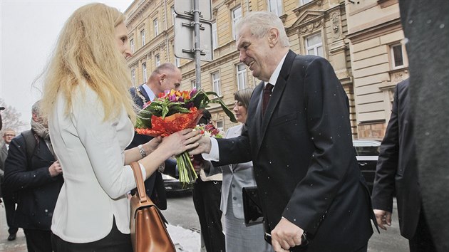 Nvtva prezidenta Miloe Zemana v Plzeskm kraji. (24. ledna 2017)