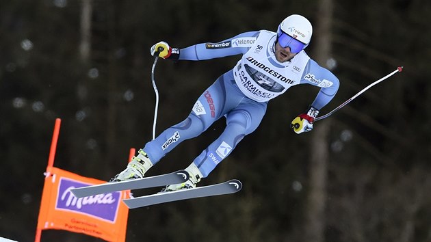 Kjetil Jansrud na trati sjezdu v Garmisch-Partenkirchenu