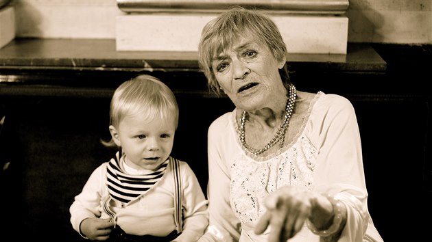 Luba Skořepová a Max, syn jejího prasynovce. Herečka o něm říkala, že je to její pravnouček.