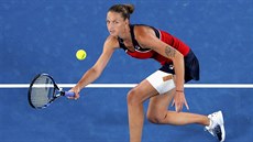eská tenistka Karolína Plíková se soustedí na úder v osmifinále Australian...