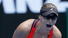 Chorvatská tenistka Mirjana Lučičová-Baroniová se raduje z překvapivého postupu...
