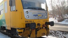 Nehoda osobního auta a vlaku ve Zlín (28. ledna 2017).